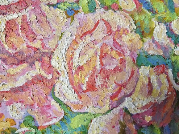 Painting Roses, artist Pavlyuk Galina