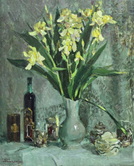 Картина Зелёные цветы, художник Валентин Тишецкий - продана Картина Зелёные цветы, художник Валентин Тишецкий - продана