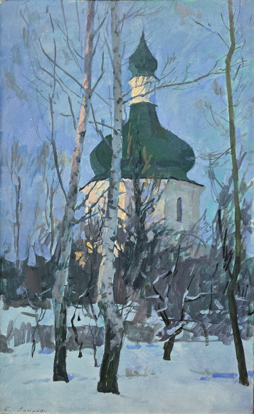 Картина Зимовий вечір, художник Костянтин Ломикін