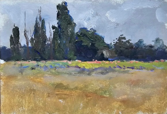 Картина Тополі, художник Віталій Алікберов