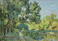 Картина На рыбалке, художник Валентин Тишецкий Картина На рыбалке, художник Валентин Тишецкий