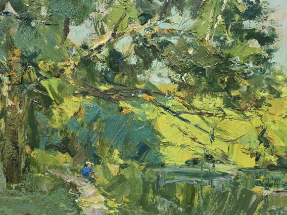 Картина На рыбалке, художник Валентин Тишецкий