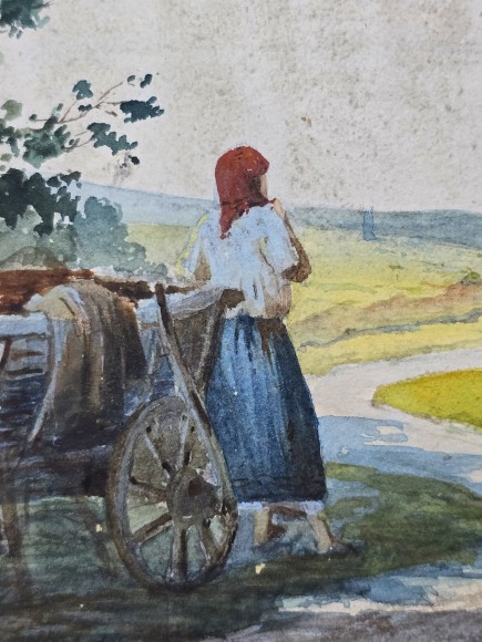 Картина Пейзаж с телегой, художник Юрий (Георгий) Дмитренко - продано