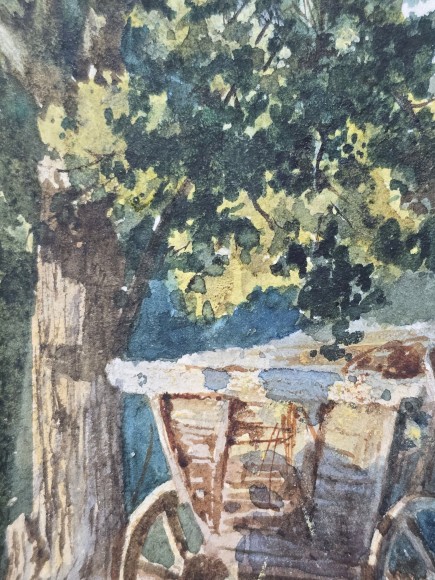 Картина Пейзаж с телегой, художник Юрий (Георгий) Дмитренко - продано