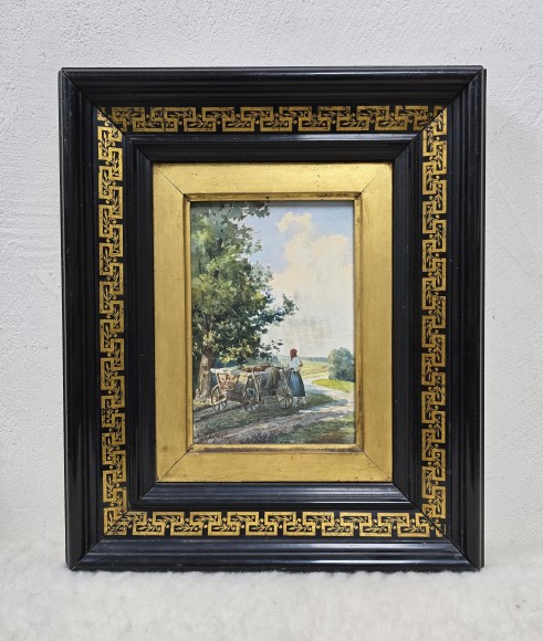 Картина Пейзаж с телегой, художник Юрий (Георгий) Дмитренко - продано