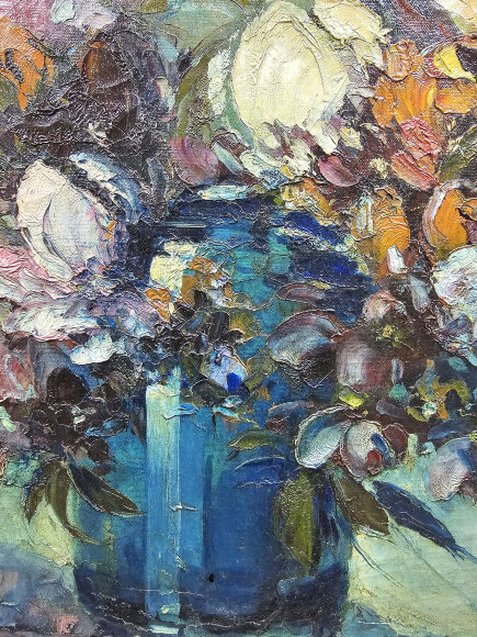 Картина Композиция с цветами, художник Леонид Гештофф - продано