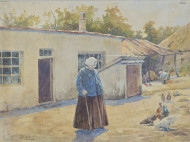 Картина Двор, художник Владимир Заузе - продано Картина Двор, художник Владимир Заузе - продано