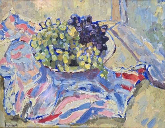 Painting Still Life with Grapes, artist Gennady Malyshev