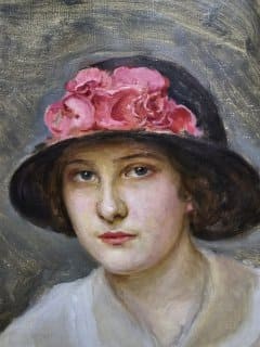 Картина Портрет женщины в шляпке, художник Евгений Буковецкий - продано