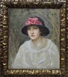 Картина Портрет женщины в шляпке, художник Евгений Буковецкий - продано