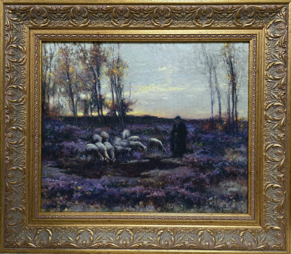 Картина Пейзаж с овцами, художник Михаил (Мишель) Корочанский - продано