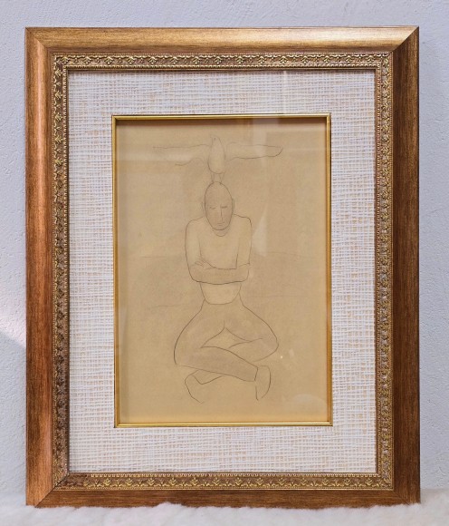 Картина Молодий чоловік із птахом на голові, художник Олександр Фрейдін