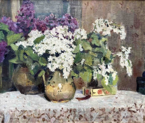 Painting Still Life with Lilacs by Artist Michael Bozhiy