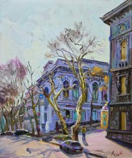 Painting March on Greek Street, artist Loza Natalia