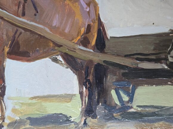 Картина Лошадка с телегой, художник Григорий Крижевский