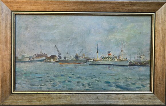 Картина Одесский порт, художник Борис Герус - продано