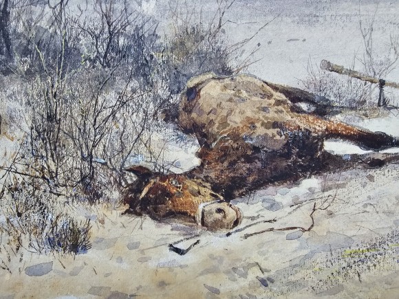 Painting Landscape with Horse, artist Gennady Ladyzhensky - sold