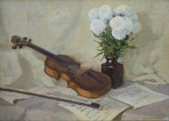 Картина Натюрморт со скрипкой, художник Орест Слешинский Картина Натюрморт со скрипкой, художник Орест Слешинский