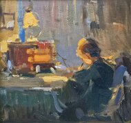 Картина За уроками, художник Григорий Крижевский Картина За уроками, художник Григорий Крижевский