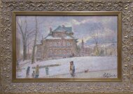 Painting Winter day, artist Albin Gavdzinsky  Painting Winter day, artist Albin Gavdzinsky
