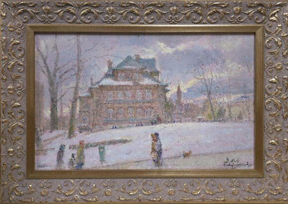 Painting Winter day, artist Albin Gavdzinsky 