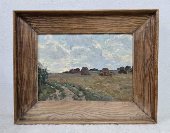 Painting Landscape with stacks, artist Vladimir Litvinenko