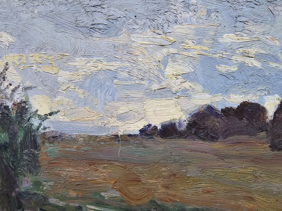 Painting Landscape with stacks, artist Vladimir Litvinenko