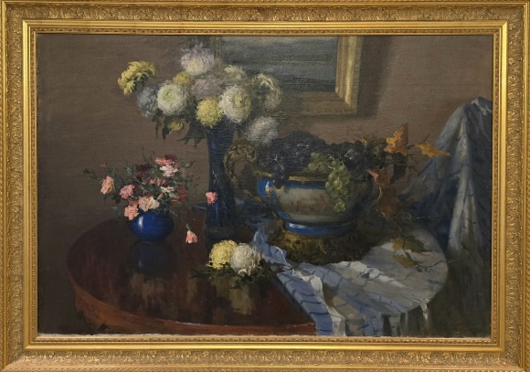 Картина Натюрморт із квітами та виноградом, Художник Костянтин Ломикін