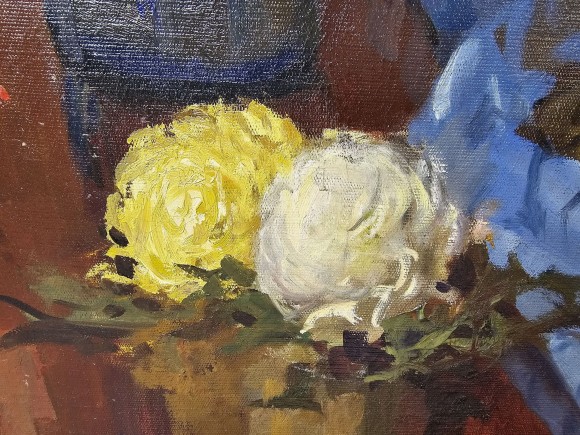 Картина Натюрморт із квітами та виноградом, Художник Костянтин Ломикін