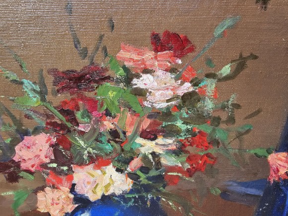 Картина Натюрморт із квітами та виноградом, Художник Костянтин Ломикін