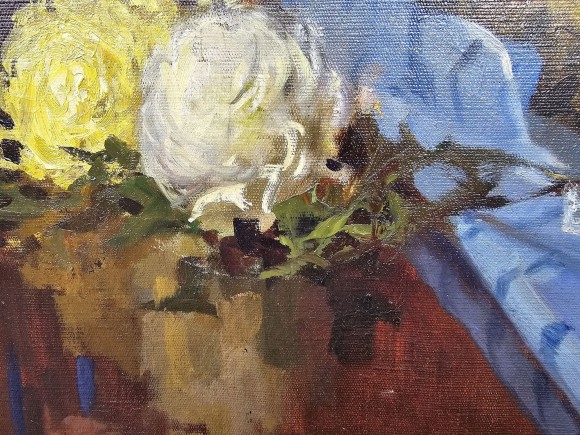 Картина Натюрморт із квітами та виноградом, Художник Костянтин Ломикін