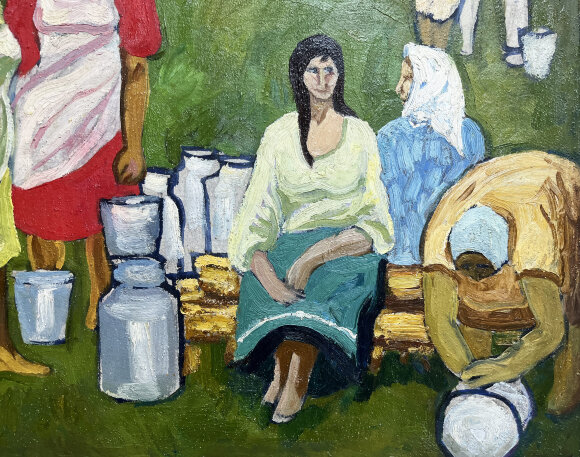 Картина В селе, художник Малышев Геннадий