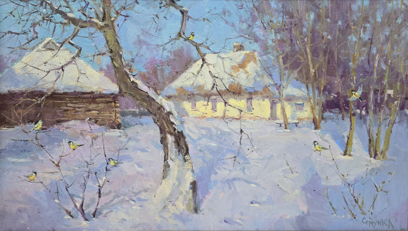 Картина Стайка синичек, художник Ступка Сергей - продано 