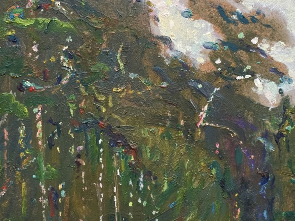 Painting In the winter forest, artist Albin Gawdzinsky - sold