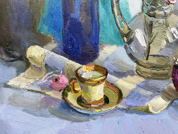 Картина Лиловый ёлочный шар, художник Лоза Наталья