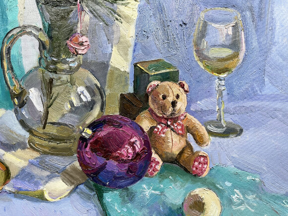 Картина Лиловый ёлочный шар, художник Лоза Наталья