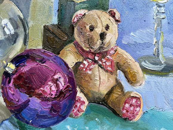 Картина Лиловый ёлочный шар, художник Лоза Наталья