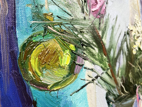 Картина Лиловый ёлочный шар, художник Лоза Наталья