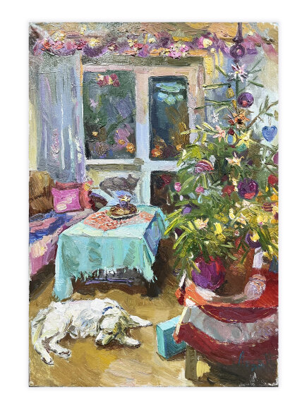 Painting New Year, artist Loza Natalia