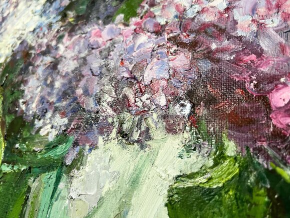 Картина Сирень в зеленом видре, художник Тишецкий Валентин