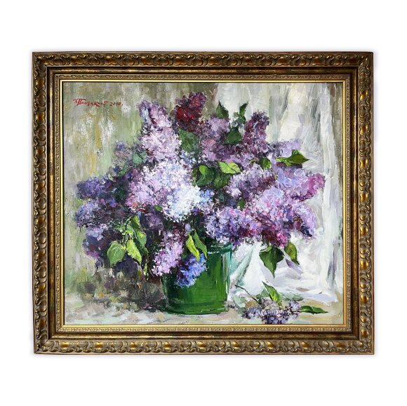 Картина Сирень в зеленом видре, художник Тишецкий Валентин