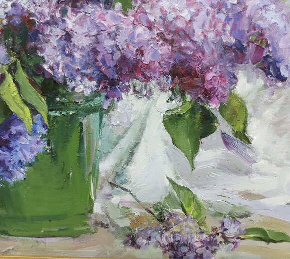 Картина Сирень в зеленом видре, художник Тишецкий Валентин