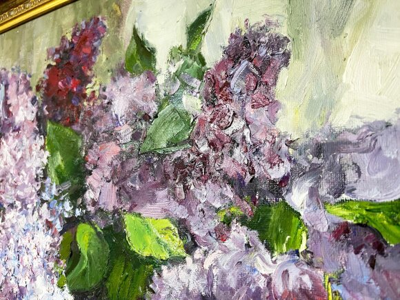 Картина Сирень в зеленом видре, художник Тишецкий Валентин