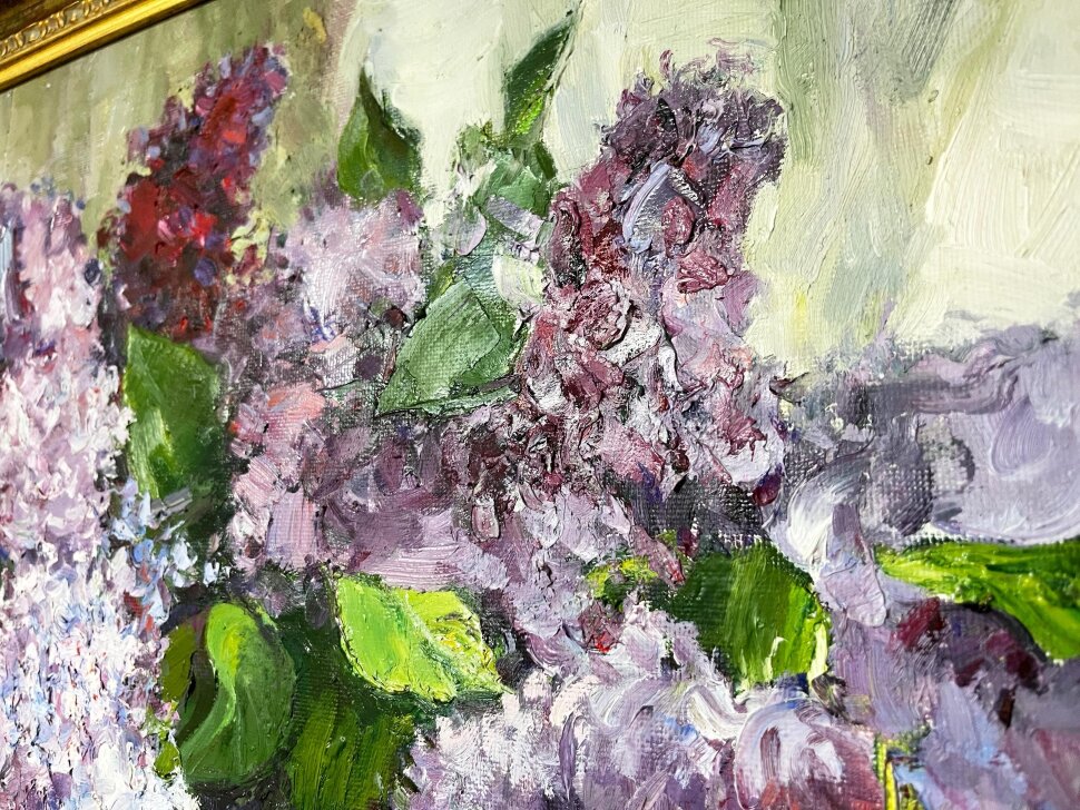 Painting Lilac in a green vine, artist Valentyn Tishetsky