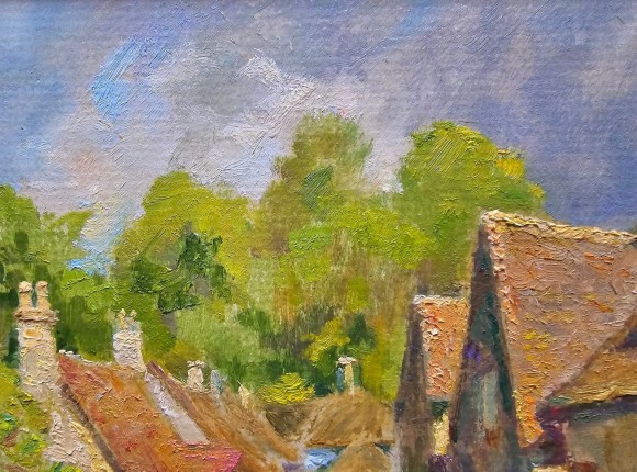 Картина Красные крыши, художник Елена Гавдзинская