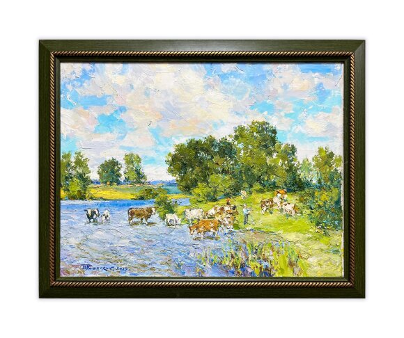 Картина У пруда, художник Тишецкий Валентин