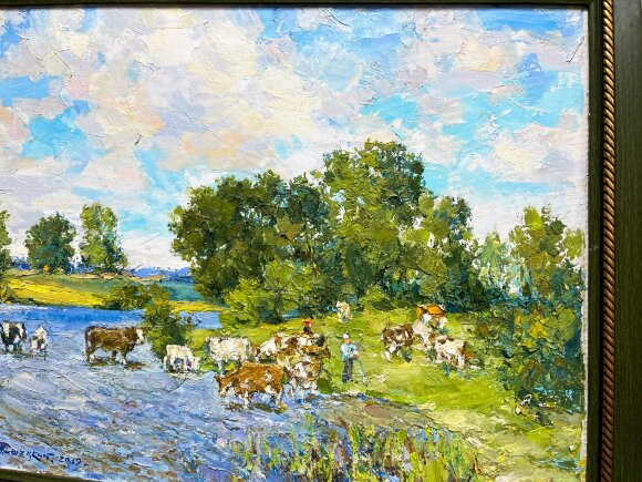 Картина У пруда, художник Тишецкий Валентин