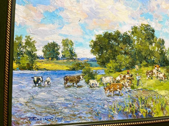 Картина У пруда, художник Тишецкий Валентин