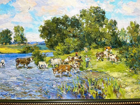 Картина У пруда, художник Тишецкий Валентин