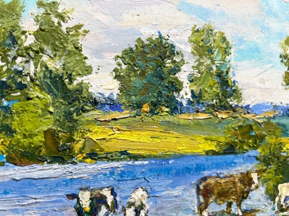 Картина У пруда, художник Тишецкий Валентин